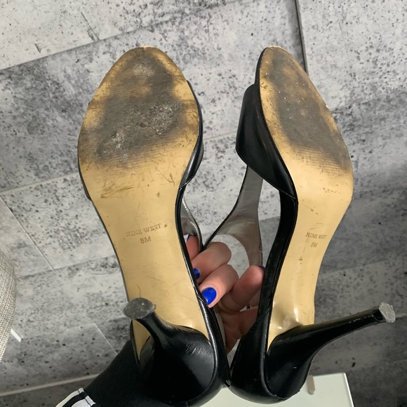 Black Nine West open toe pump - Picture 5 of 5
